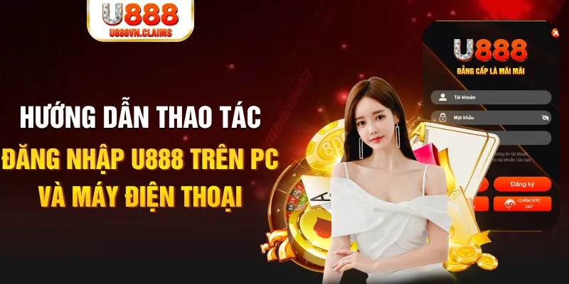 Hướng dẫn thao tác đăng nhập U888 trên PC và máy điện thoại