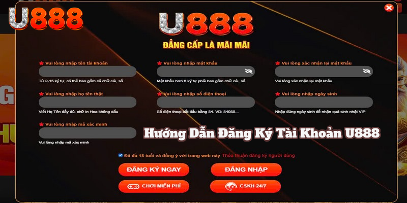 Cách mở tài khoản U888 nhanh chóng để tham gia quay code trúng thưởng